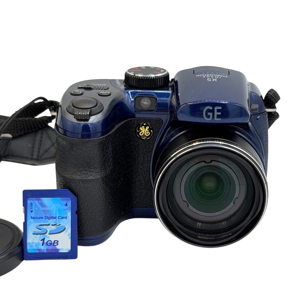 GE X5 Power Pro Series Blue Digital Camera 14.1MP 15x Optical Zoom 1GB SD Card